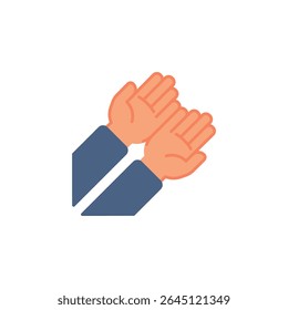 Praying hand gesture vector icon. Hand gesture icon flat style. perfect use for logo, presentation, website, and more. modern icon design color style