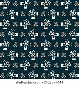 Praying Hand icon luxury blue repeating pattern beautiful vector illustration background
