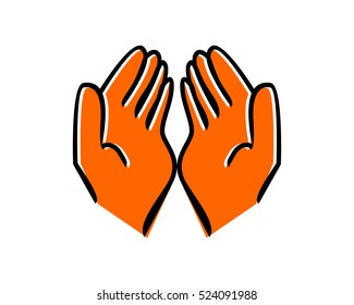 praying hand islam muslim religion spirituality religious image vector icon