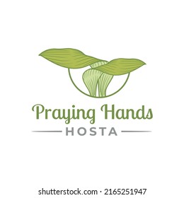 praying hand plant or leaf logo