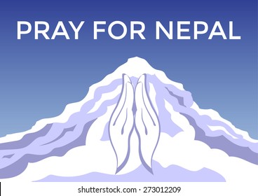 praying hand, pray for Nepal, help Nepalese vector design, Hope
