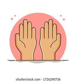 Praying Hand Symbol Vector. Pray Spirit Ramadan Illustration 