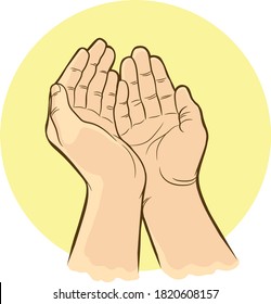 Praying Hand Vector Illustration Religion Stock Vector (Royalty Free ...