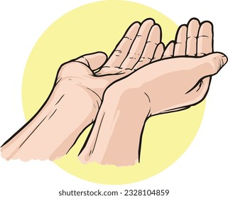 praying hand vector illustration for religion