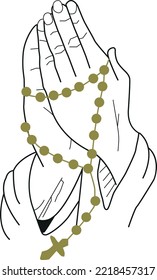 Praying Hands Clipart (Editable file) - Vector Illustration