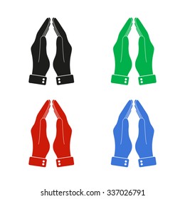 Praying hands - color vector icon