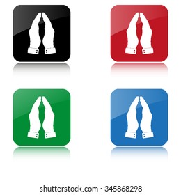 Praying hands  - color vector icon  with shadow