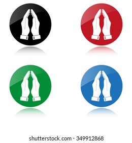 Praying hands - color vector icon