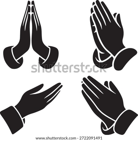 Praying hands in different positions a symbol of faith and devotion