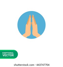 Praying hands flat icon