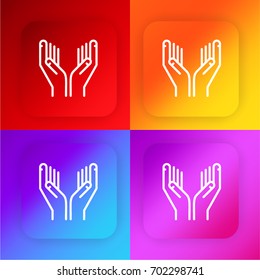 Praying Hands four color gradient app icon set