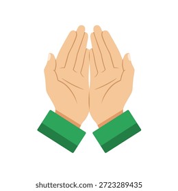 Manos que oran Icono de gesto Abre las palmas para la adoración religiosa y la dualidad espiritual