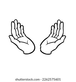 Praying hands gesture line art Vector, drawing art styles good for logo, element, ornament, icon