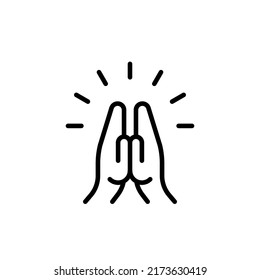 Praying Hands Icon Black Outline Concept Stock Vector (Royalty Free ...