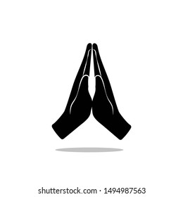 praying hands icon black. Vector graphics. EPS10