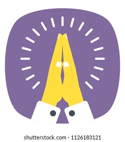 praying hands icon, concept of spirituality, gratitude, spirit, blessing
