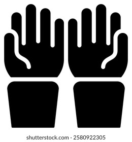 praying hands icon with glyph style. Suitable for website design, logo, app, UI and etc. Based on the size of the icon in general, so it can be reduced.