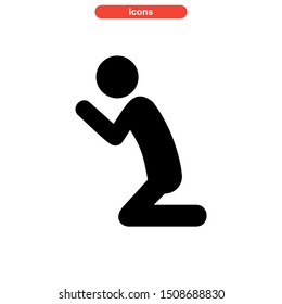 praying hands icon isolated sign symbol vector illustration - high quality black style vector icons
