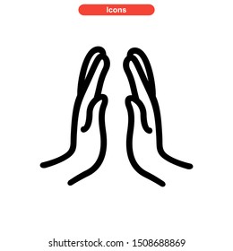praying hands icon isolated sign symbol vector illustration - high quality black style vector icons
