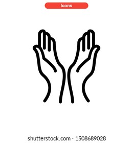 praying hands icon isolated sign symbol vector illustration - high quality black style vector icons
