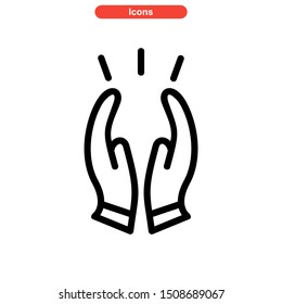 praying hands icon isolated sign symbol vector illustration - high quality black style vector icons
