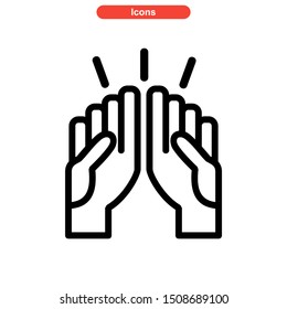 praying hands icon isolated sign symbol vector illustration - high quality black style vector icons

