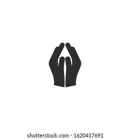 Praying hands icon on a white background