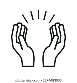 praying hands icon on white background.