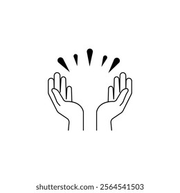 Praying hands icon on white background