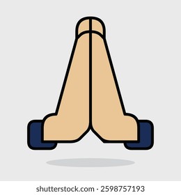 Praying Hands Icon. A simple yet expressive graphic of hands clasped together in a gesture of prayer or supplication, conveying a sense of peace and hope.