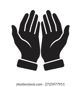 Praying hands icon a symbol of prayer and faith a gesture of hope and worship for religious and spiritual belief and gratitude expression