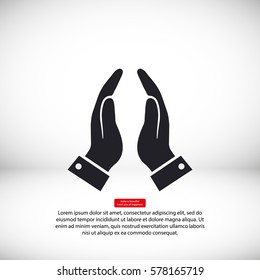 Praying hands icon, vector . 10 EPS