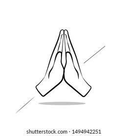 Praying hands icon. Vector graphics