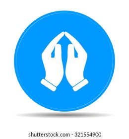 Praying hands icon, vector illustration. Flat design style