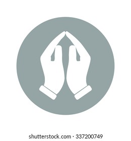 Praying hands icon, vector illustration. Flat design style
