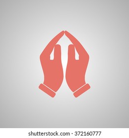Praying hands icon, vector illustration. Flat design style