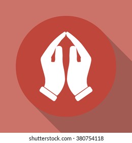 Praying hands icon, vector illustration. Flat design style