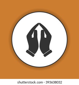 Praying Hands Icon Illustration Flat Design Stock Illustration 348116366