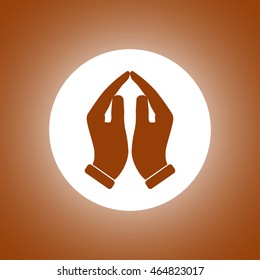 Praying hands icon, vector illustration. Flat design style