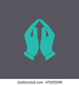 Praying hands icon, vector illustration. Flat design style