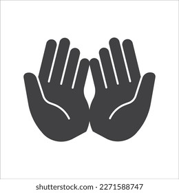 Praying Hands icon vector. Moslem praying hands symbol. Religion icon. Vector illustration