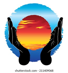 Praying hands illustration