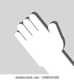 praying hands isolated on grey background. vector illustration
