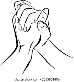 Praying Hands Line Art Vector Illustration Stock Vector (Royalty Free ...