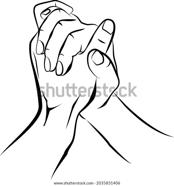 Praying Hands Line Art Vector Illustration Stock Vector (Royalty Free ...