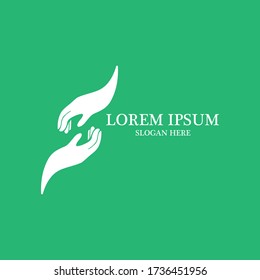 praying hands logo in green background