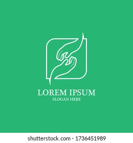 praying hands logo in green background