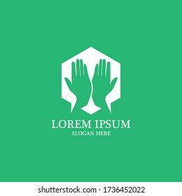 Logo der betenden Hände im grünen Hintergrund