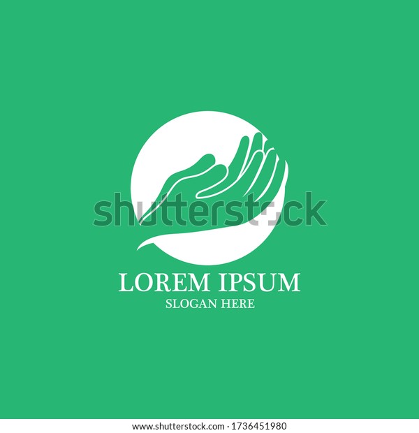 Praying Hands Logo Green Background Stock Vector (Royalty Free ...