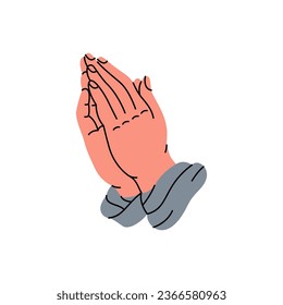 Praying hands. Old school tattoo. Vector illustration.